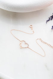 Heliophilia Silver Pulsera de Plata de Ley 925 con Baño de Oro Rosa y Circón
